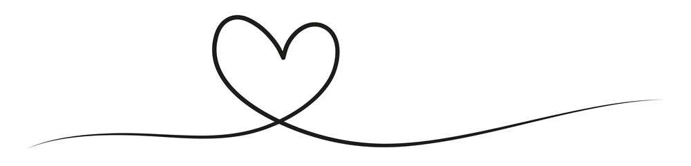 Poster - Heart one line continuous art. Love outline symbol. Valentine Day linear design. Vector isolated on white.