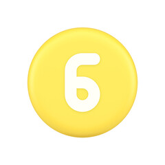 Poster - six yellow button number calculator finance counting user interface keyboard panel 3d icon