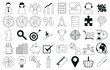 © Alfa orionis - Business vector icons set. Outline icon collection. Icons for business, management, finance, strategy, marketing. Icons work group