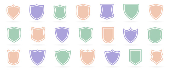 Poster - Set of different shield icons with shadow. Vector illustration