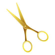 Gold Scissors Illustration