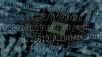 Digital coding concept with abstract background and binary codes 4k.
