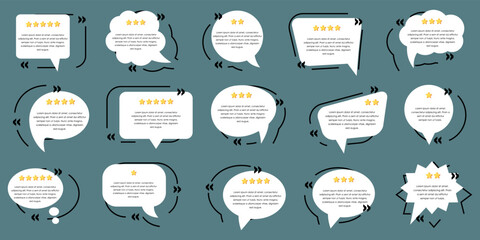 Set of quote speech bubble. Customer satisfaction message