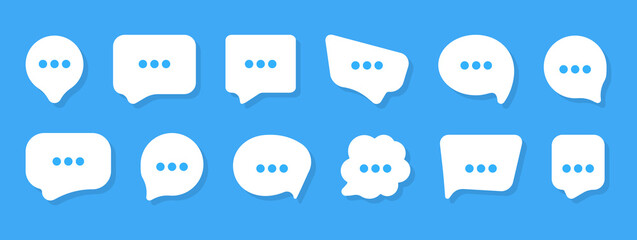 Aufkleber - Set of speech bubble in a flat design. Chat boxes comment