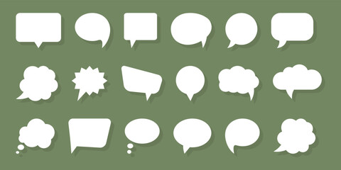 Speech bubble balloon shapes collection. Set of speech bubble in a flat design