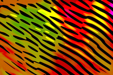 Poster - Vibrant multicolored abstract design of diagonal stripes