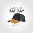 © Jayadiudara - vector graphic of national hat day good for national hat day celebration. flat design. flyer design.flat illustration.