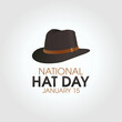 © Jayadiudara - vector graphic of national hat day good for national hat day celebration. flat design. flyer design.flat illustration.
