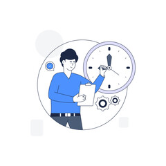 Wall Mural - An outline illustration of time management is up for premium use 