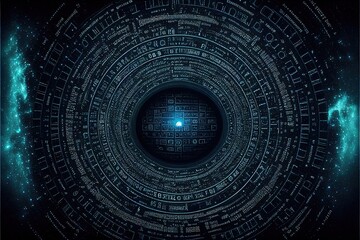 Abstract ring universe background. The energy flow tunnel. Abstract god code. God is universe. Generative ai