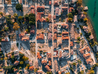 Wall Mural - Aerial view of Side. It is small resort town in Turkey. Ancient Side town, Antalya Province, Turkey