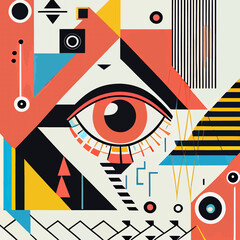 Wall Mural - geomtric abstract eye