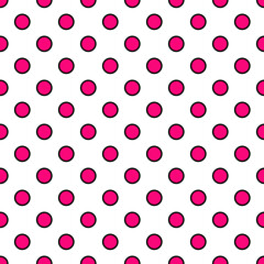 Pink Dots on white background. Seamless  dot  cute background	