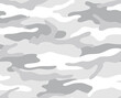 Full seamless gray military camouflage texture pattern vector. Black white textile fabric print. Army camo background.