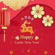 Leinwanddruck Bild - Happy Lunar New Year Greeting Flyer, Post 2023