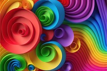  A Multicolored Abstract Background With A Spiral Like Design In The Center Of The Image, With A Red Center In The Middle Of The Image, And A Green Center Of The Image.