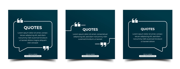 set of modern social media template for quotes and information sharing