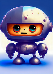 Wall Mural - little funny kind robot.freehand drawing