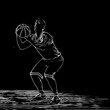 Illustration played basketball with a ball black