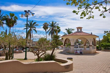 Wall Mural - Beautiful garden with pavilion in Cabo San Lucas, Mexico