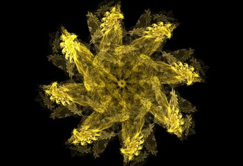 Poster - geometry of space series. visually attractive backdrop made of conceptual grids curves and fractal e