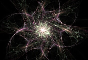 Poster - geometry of space series. visually attractive backdrop made of conceptual grids curves and fractal e