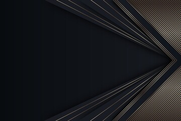 Poster - Golden lines luxury on white overlap brown and black shades color background. elegant realistic paper cut style 3d. Vector illustration about precious and beautiful feeling.