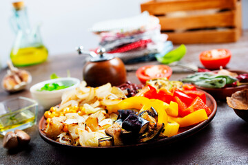 Poster - fried mix vegetables on plate