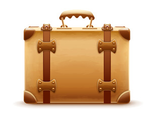 Wall Mural - Retro suitcase. Luggage case for travel isolated. PNG