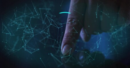 Poster - Animation of data processing and biometric finger reading