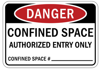 Poster - Confined space sign and labels authorized entry only