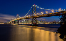 Bay Bridge San Francisco Skyline At Night