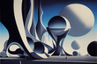 © Michan - Dystopian future architecture image of the future retro style