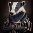a badger is not a fashion accessory, badger portrait, generative ai