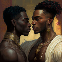 Gay Black Renaissance Romance AI Generated