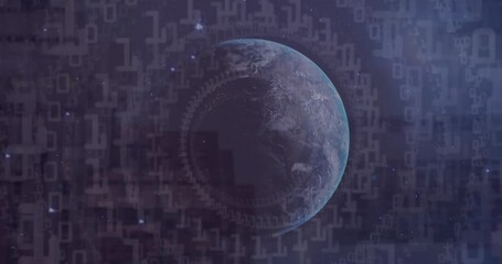 Poster - Animation of binary coding data processing over globe