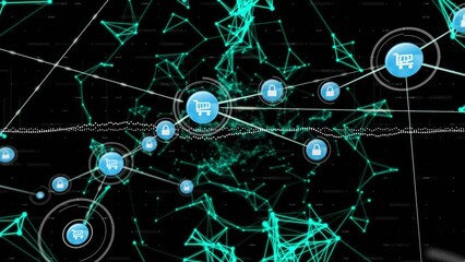 Poster - Animation of network of connections over shapes