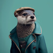 a otter is not a fashion accessory, otter portrait, generative ai