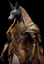 EGYPTIAN GOD ANUBIS - Digital Illustration - Generated By Artificial Intelligence