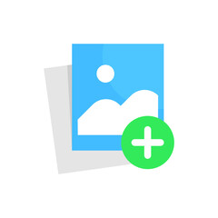 Poster - upload or add a picture concept illustration flat design vector eps10. modern graphic element for landing page, button, empty state ui