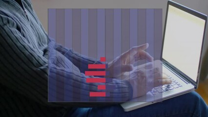 Poster - Animation of data processing over man using laptop