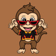 artwork illustration and t shirt design cute animal character design cool monkey