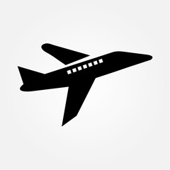 Poster - Airplane element in flat simple style on white background..eps