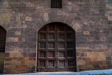 Canvas Print - Ornate metal gate in a medieval gothic Renaissance building, Florence Italy