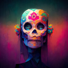 Beautiful Illustration Of The Day Of The Dead