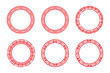© photostockatinat - Chinese red circle geometric frame set vector design.