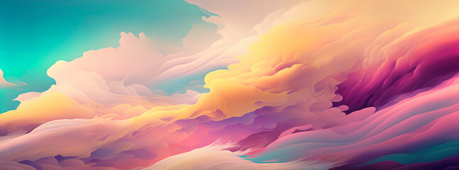 Wall Mural - abstract panoramic wallpaper with pastel tones