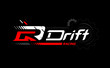 drift racing trendy fashionable vector t-shirt and apparel design, typography, print, poster. Global swatches. 