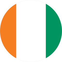 Cote d'Ivoire flag round shape 2023010545