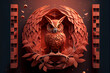 Beautiful owl illustration with big eyes looks very attractive. Generative AI.